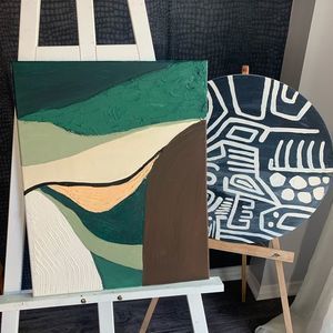 Original textured art painting boho abstract style home decor